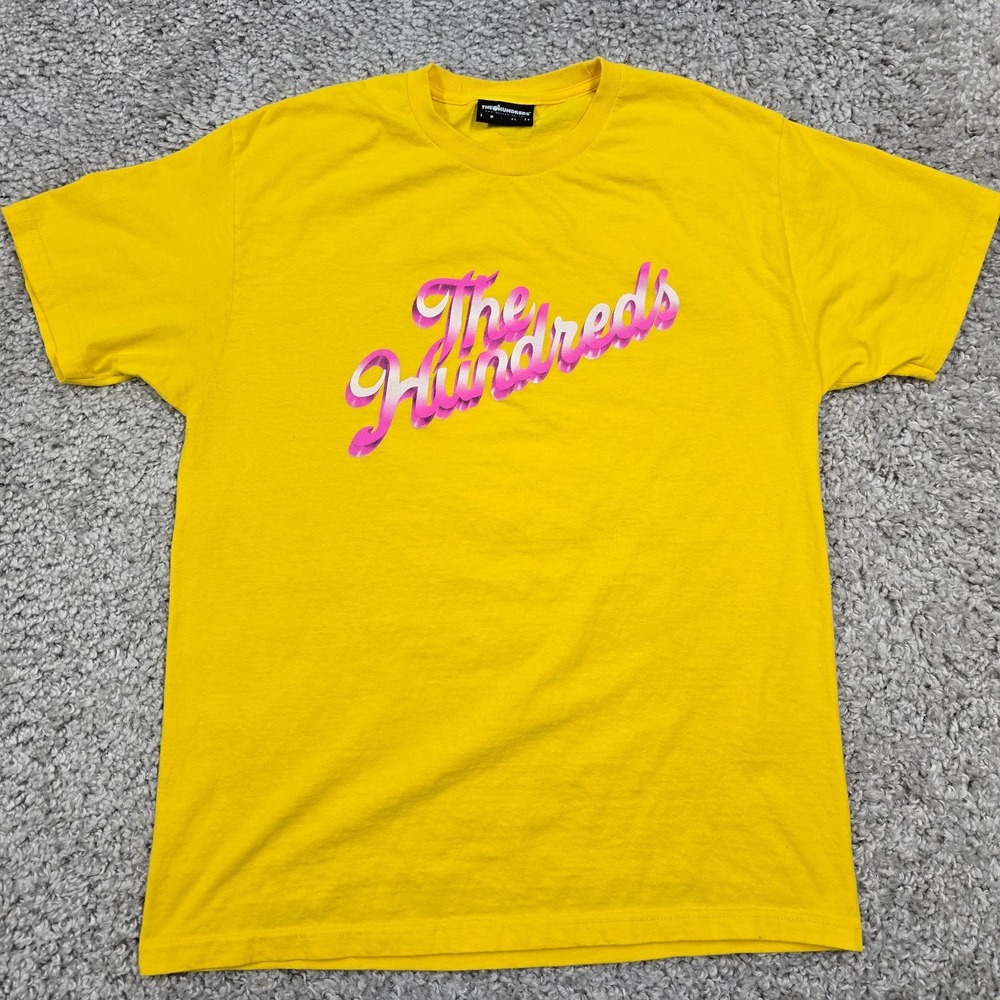 The Hundreds Mens Graphic Logo T Shirt Yellow Size L Streetwear Skate